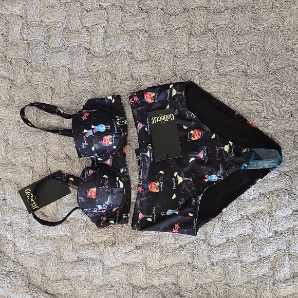 Collectif x Playful Promises COCKTAIL MENU BALCONY BIKINI 2 piece, NWT - Picture 2 of 10